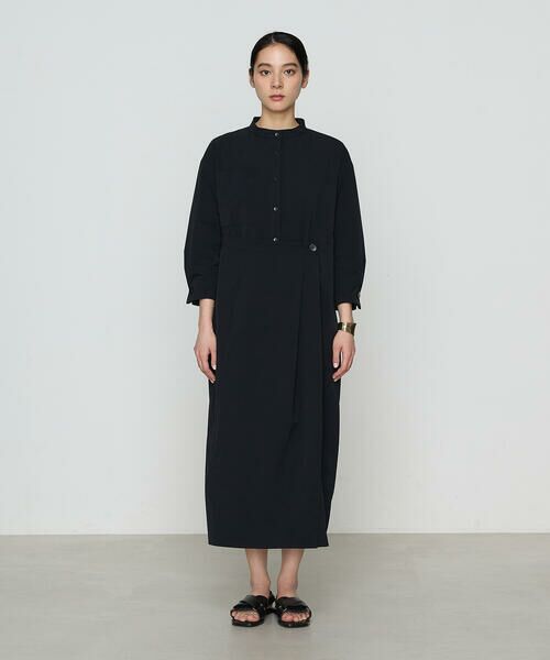 COMME CA COMFORT / コムサ・コンフォート（Lサイズ） ロング・マキシ丈ワンピース | 〔 +サイズ 〕 ストレッチタフタ シャツドレス | 詳細3