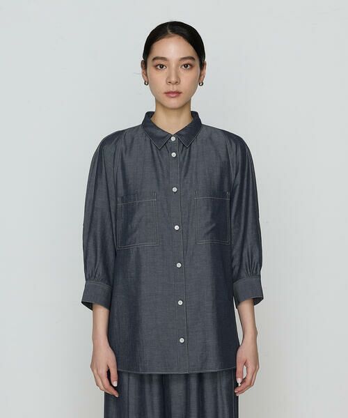 COMME CA COMFORT / コムサ・コンフォート（Lサイズ） シャツ・ブラウス | 〔 +サイズ 〕 オトナシャンブレー たっぷりシャツ | 詳細4