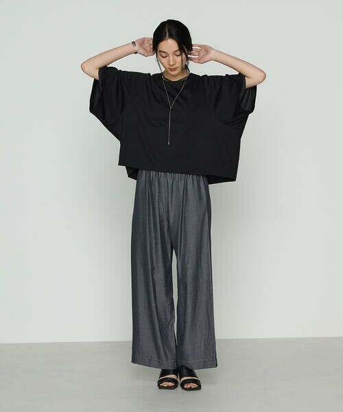 COMME CA COMFORT / コムサ・コンフォート（Lサイズ） その他パンツ | 〔 +サイズ 〕 オトナシャンブレー タックワイドパンツ | 詳細5