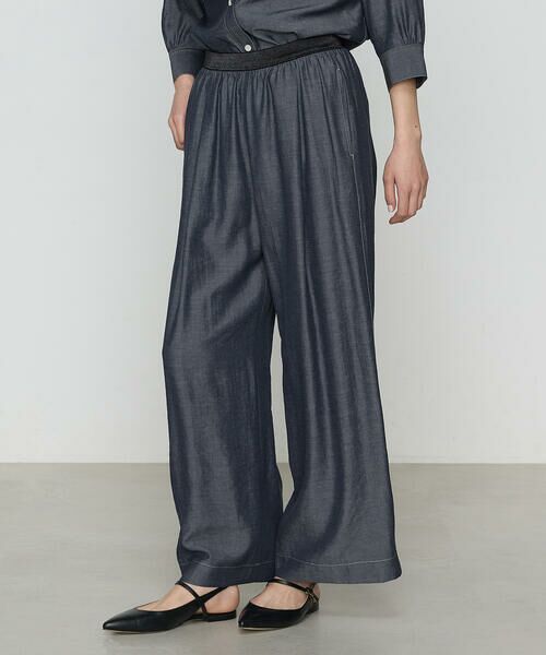 COMME CA COMFORT / コムサ・コンフォート（Lサイズ） その他パンツ | 〔 +サイズ 〕 オトナシャンブレー タックワイドパンツ | 詳細9