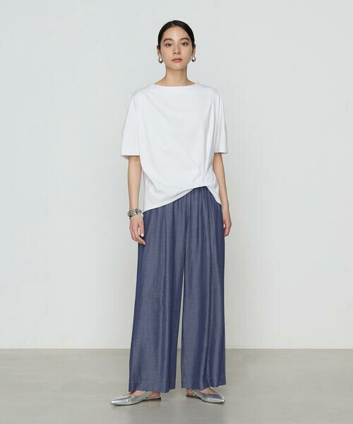 COMME CA COMFORT / コムサ・コンフォート（Lサイズ） その他パンツ | 〔 +サイズ 〕 オトナシャンブレー タックワイドパンツ | 詳細17
