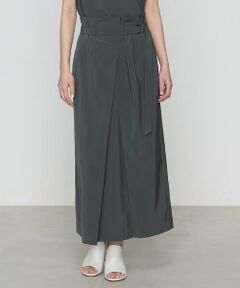 COMME CA COMFORT / コムサ・コンフォート（Lサイズ） ロング・マキシ丈スカート | 〔 +サイズ 〕 【セットアップ対応】ナイロン2WAYストレッチ ラップ風スカート