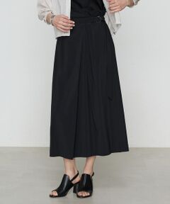 COMME CA COMFORT / コムサ・コンフォート（Lサイズ） ロング・マキシ丈スカート | 〔 +サイズ 〕 【セットアップ対応】ナイロン2WAYストレッチ ラップ風スカート