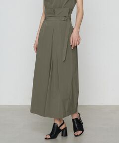 COMME CA COMFORT / コムサ・コンフォート（Lサイズ） ロング・マキシ丈スカート | 〔 +サイズ 〕 【セットアップ対応】ナイロン2WAYストレッチ ラップ風スカート