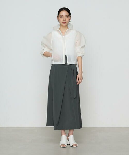 COMME CA COMFORT / コムサ・コンフォート（Lサイズ） ロング・マキシ丈スカート | 〔 +サイズ 〕 【セットアップ対応】ナイロン2WAYストレッチ ラップ風スカート | 詳細4