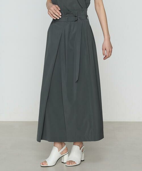 COMME CA COMFORT / コムサ・コンフォート（Lサイズ） ロング・マキシ丈スカート | 〔 +サイズ 〕 【セットアップ対応】ナイロン2WAYストレッチ ラップ風スカート | 詳細5