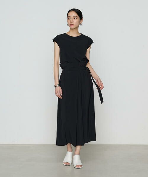 COMME CA COMFORT / コムサ・コンフォート（Lサイズ） ロング・マキシ丈スカート | 〔 +サイズ 〕 【セットアップ対応】ナイロン2WAYストレッチ ラップ風スカート | 詳細8