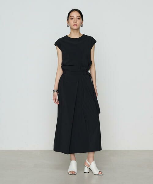 COMME CA COMFORT / コムサ・コンフォート（Lサイズ） ロング・マキシ丈スカート | 〔 +サイズ 〕 【セットアップ対応】ナイロン2WAYストレッチ ラップ風スカート | 詳細9