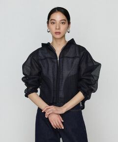 COMME CA COMFORT / コムサ・コンフォート（Lサイズ） ブルゾン | 〔 +サイズ 〕 ラッセルメッシュダンボール シアーブルゾン