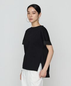 COMME CA COMFORT / コムサ・コンフォート（Lサイズ） Tシャツ | 〔 +サイズ 〕 プレーティング天竺 袖シアーTシャツ