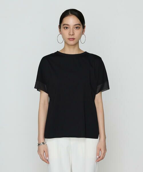 COMME CA COMFORT / コムサ・コンフォート（Lサイズ） Tシャツ | 〔 +サイズ 〕 プレーティング天竺 袖シアーTシャツ | 詳細9