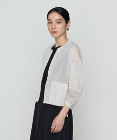 COMME CA COMFORT / コムサ・コンフォート（Lサイズ） カーディガン・ボレロ | 〔 +サイズ 〕 オーガニックコットン×リサイクルPe シアーブルゾン