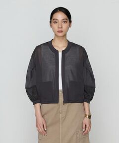 COMME CA COMFORT / コムサ・コンフォート（Lサイズ） カーディガン・ボレロ | 〔 +サイズ 〕 オーガニックコットン×リサイクルPe シアーブルゾン