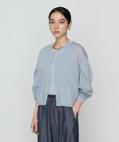 COMME CA COMFORT / コムサ・コンフォート（Lサイズ） カーディガン・ボレロ | 〔 +サイズ 〕 オーガニックコットン×リサイクルPe シアーブルゾン