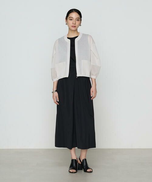 COMME CA COMFORT / コムサ・コンフォート（Lサイズ） カーディガン・ボレロ | 〔 +サイズ 〕 オーガニックコットン×リサイクルPe シアーブルゾン | 詳細1