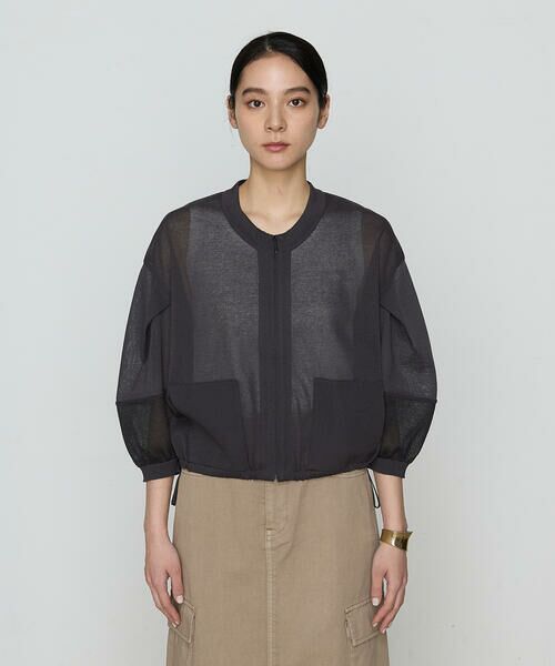 COMME CA COMFORT / コムサ・コンフォート（Lサイズ） カーディガン・ボレロ | 〔 +サイズ 〕 オーガニックコットン×リサイクルPe シアーブルゾン | 詳細10