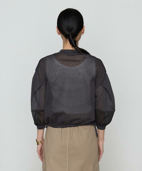 COMME CA COMFORT / コムサ・コンフォート（Lサイズ） カーディガン・ボレロ | 〔 +サイズ 〕 オーガニックコットン×リサイクルPe シアーブルゾン | 詳細12