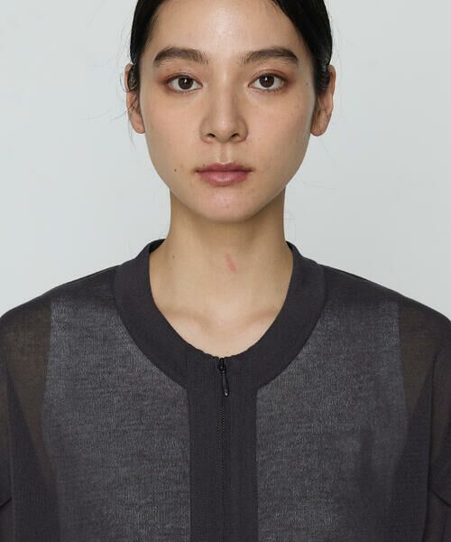 COMME CA COMFORT / コムサ・コンフォート（Lサイズ） カーディガン・ボレロ | 〔 +サイズ 〕 オーガニックコットン×リサイクルPe シアーブルゾン | 詳細13