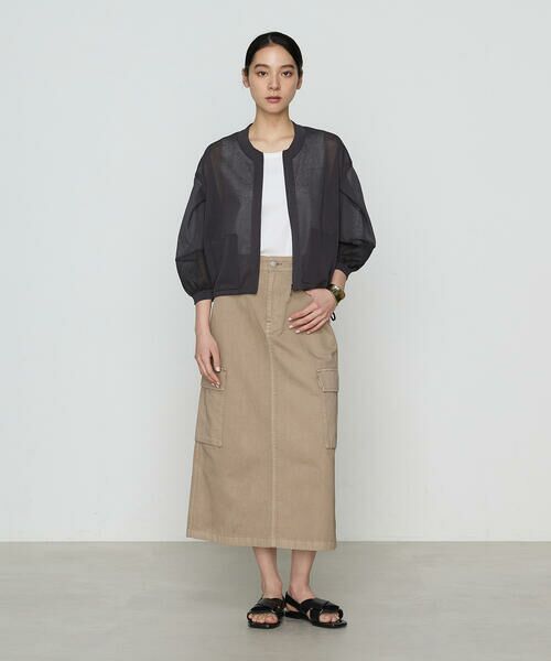 COMME CA COMFORT / コムサ・コンフォート（Lサイズ） カーディガン・ボレロ | 〔 +サイズ 〕 オーガニックコットン×リサイクルPe シアーブルゾン | 詳細5