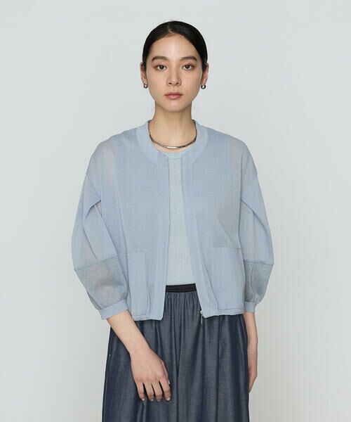 COMME CA COMFORT / コムサ・コンフォート（Lサイズ） カーディガン・ボレロ | 〔 +サイズ 〕 オーガニックコットン×リサイクルPe シアーブルゾン | 詳細21