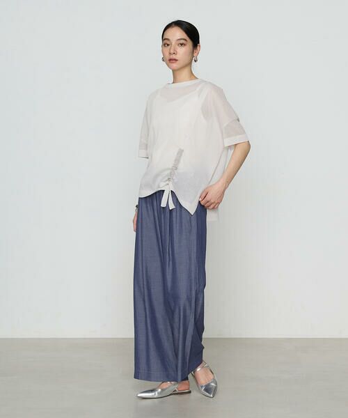 COMME CA COMFORT / コムサ・コンフォート（Lサイズ） ニット・セーター | 〔 +サイズ 〕 オーガニックコットン×リサイクルPe ドローストリングシアーセーター | 詳細2