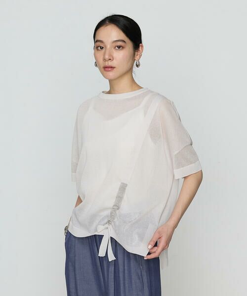 COMME CA COMFORT / コムサ・コンフォート（Lサイズ） ニット・セーター | 〔 +サイズ 〕 オーガニックコットン×リサイクルPe ドローストリングシアーセーター | 詳細4