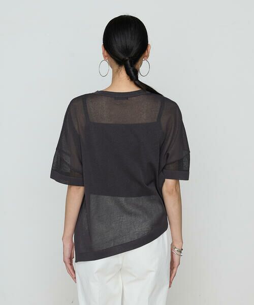 COMME CA COMFORT / コムサ・コンフォート（Lサイズ） ニット・セーター | 〔 +サイズ 〕 オーガニックコットン×リサイクルPe ドローストリングシアーセーター | 詳細12