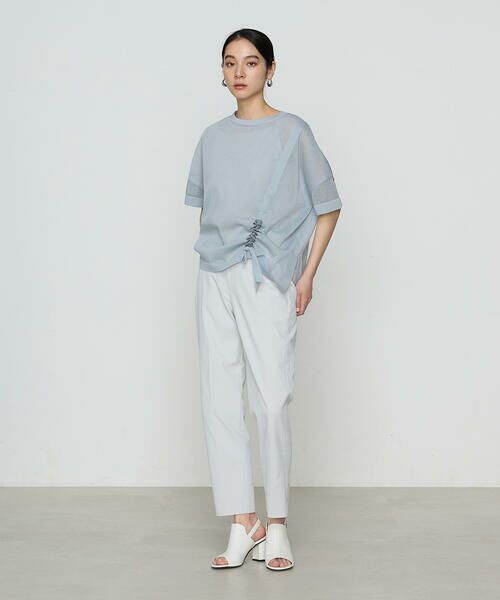 COMME CA COMFORT / コムサ・コンフォート（Lサイズ） ニット・セーター | 〔 +サイズ 〕 オーガニックコットン×リサイクルPe ドローストリングシアーセーター | 詳細18