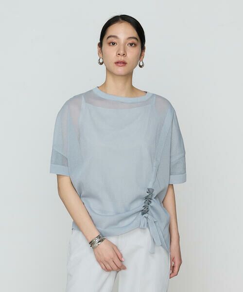 COMME CA COMFORT / コムサ・コンフォート（Lサイズ） ニット・セーター | 〔 +サイズ 〕 オーガニックコットン×リサイクルPe ドローストリングシアーセーター | 詳細19