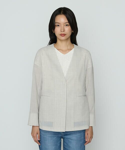 COMME CA COMFORT / コムサ・コンフォート（Lサイズ） セットアップ | 〔 TALLサイズ 〕 【セットアップ対応】シアーボイルストライプ ジャケット | 詳細6