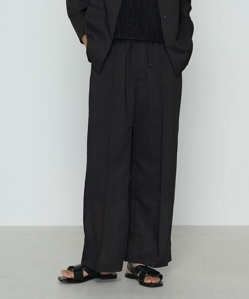 COMME CA COMFORT / コムサ・コンフォート（Lサイズ） セットアップ | 〔 TALLサイズ 〕 【セットアップ対応】シアーボイルストライプ パンツ（05:クロ無地）