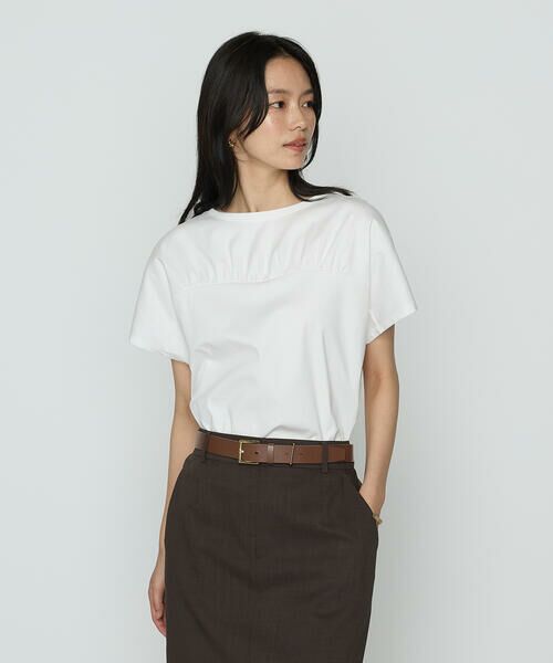 COMME CA COMFORT / コムサ・コンフォート(Lサイズ) カットソー | 〔 TALLサイズ 〕 コヒノールスムース ビスチェ風カットソー(01:シロ)