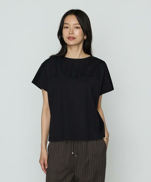 COMME CA COMFORT / コムサ・コンフォート(Lサイズ) カットソー | 〔 TALLサイズ 〕 コヒノールスムース ビスチェ風カットソー(05:クロ)