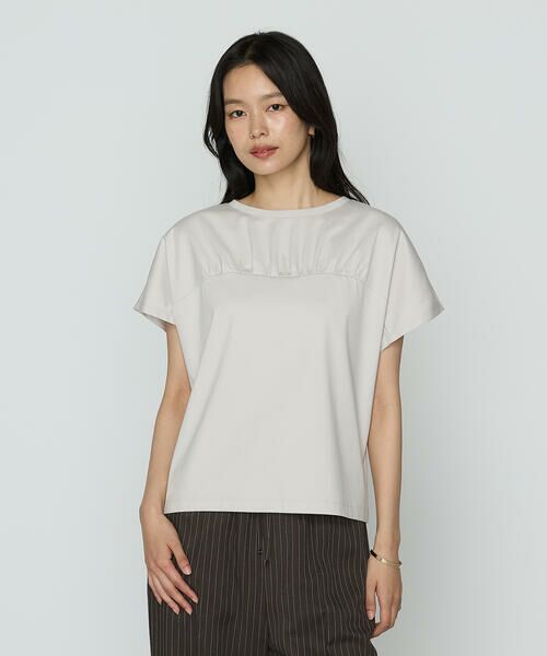 COMME CA COMFORT / コムサ・コンフォート(Lサイズ) カットソー | 〔 TALLサイズ 〕 コヒノールスムース ビスチェ風カットソー(15:グレージュ)