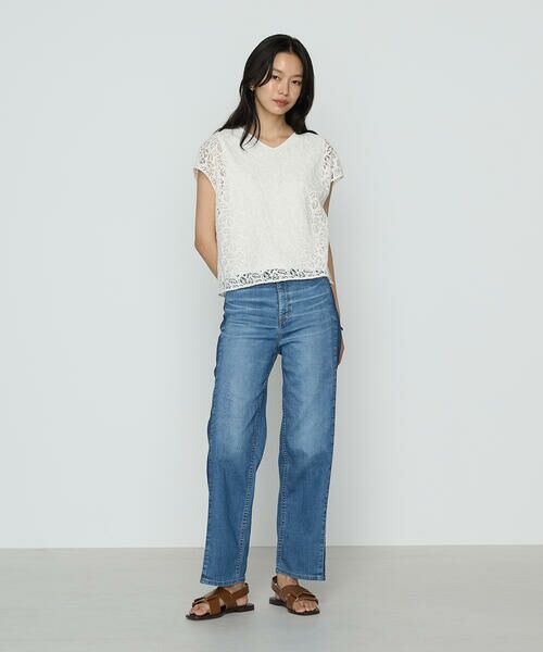 COMME CA COMFORT / コムサ・コンフォート（Lサイズ） シャツ・ブラウス | 〔 TALLサイズ 〕 リーフ柄ラッセルレース ブラウス | 詳細1