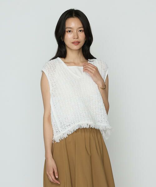 COMME CA COMFORT / コムサ・コンフォート（Lサイズ） ニット・セーター | 〔 TALLサイズ 〕 サマーツイードニット ジレ | 詳細2