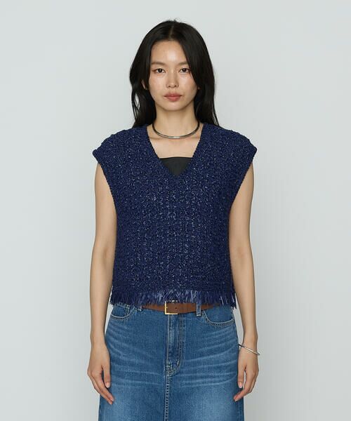 COMME CA COMFORT / コムサ・コンフォート（Lサイズ） ニット・セーター | 〔 TALLサイズ 〕 サマーツイードニット ジレ | 詳細6