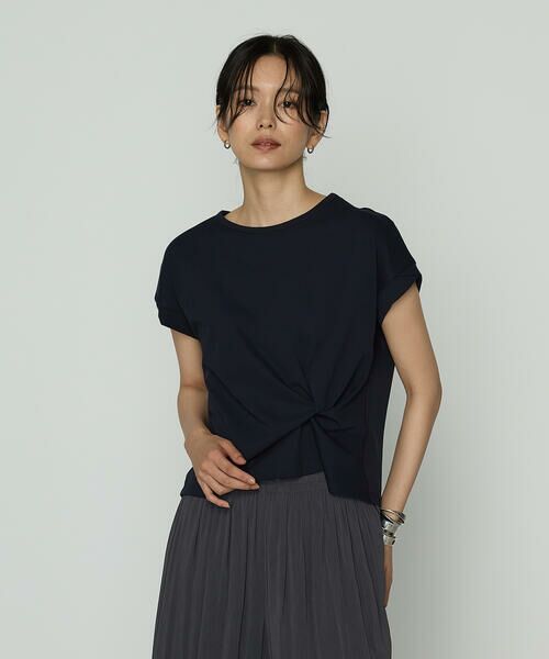 COMME CA COMFORT/コムサ・コンフォート(Lサイズ) 〔 TALLサイズ 〕 コットン強撚ポンチ デザインタックシャツ 09:ネイビー 13号 COMME CA COMFORT/コムサ・コンフォート(Lサイズ) 〔 TALLサイズ 〕 コットン強撚ポンチ デザインタックシャツ 09:ネイビー 13号