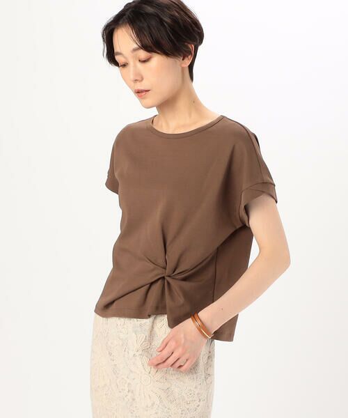 COMME CA COMFORT/コムサ・コンフォート(Lサイズ) 〔 TALLサイズ 〕 コットン強撚ポンチ デザインタックシャツ 14:ブラウン 13号 COMME CA COMFORT/コムサ・コンフォート(Lサイズ) 〔 TALLサイズ 〕 コットン強撚ポンチ デザインタックシャツ 14:ブラウン 13号