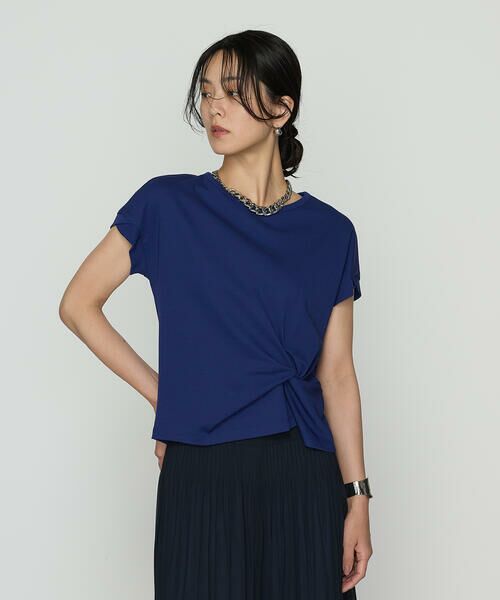 COMME CA COMFORT / コムサ・コンフォート(Lサイズ) カットソー | 〔 TALLサイズ 〕 コットン強撚ポンチ デザインタックシャツ(22:ロイヤルブルー)