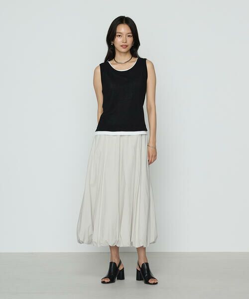 COMME CA COMFORT / コムサ・コンフォート（Lサイズ） タンクトップ | 〔 TALLサイズ 〕 強撚ガステレコ／オーガニック レイヤードタンクトップ | 詳細1