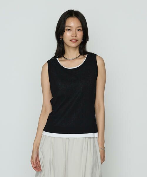 COMME CA COMFORT / コムサ・コンフォート（Lサイズ） タンクトップ | 〔 TALLサイズ 〕 強撚ガステレコ／オーガニック レイヤードタンクトップ | 詳細3