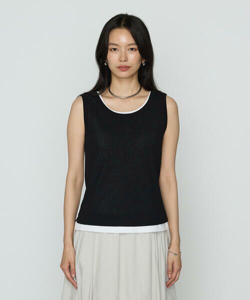 COMME CA COMFORT / コムサ・コンフォート（Lサイズ） タンクトップ | 〔 TALLサイズ 〕 強撚ガステレコ／オーガニック レイヤードタンクトップ | 詳細4