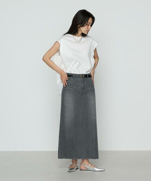 COMME CA COMFORT / コムサ・コンフォート（Lサイズ） ロング・マキシ丈スカート | 〔 TALLサイズ 〕 コットンデニム／コットンスラブ デニムタイトスカート | 詳細1