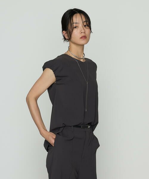 COMME CA COMFORT / コムサ・コンフォート（Lサイズ） シャツ・ブラウス | 〔 TALLサイズ 〕 バックサテンジョーゼット ギャザースリーブプルオーバー | 詳細3