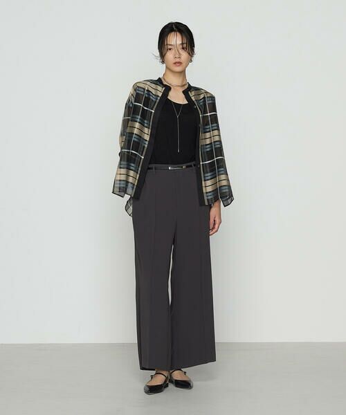 COMME CA COMFORT / コムサ・コンフォート（Lサイズ） その他パンツ | 〔 TALLサイズ 〕 バックサテンジョーゼット クロップドワイドパンツ | 詳細1