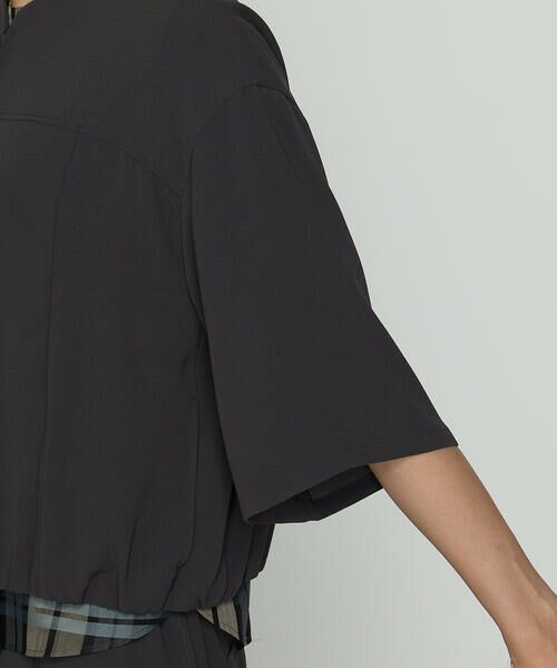 COMME CA COMFORT / コムサ・コンフォート（Lサイズ） ブルゾン | 〔 TALLサイズ 〕 バックサテンジョーゼット ハーフスリーブブルゾン | 詳細7