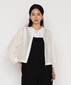 COMME CA COMFORT / コムサ・コンフォート（Lサイズ） ブルゾン | 〔 +サイズ 〕 綿麻からみ 麻メッシュブルゾン