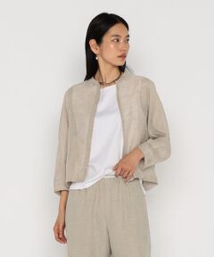 COMME CA COMFORT / コムサ・コンフォート（Lサイズ） ブルゾン | 〔 +サイズ 〕 綿麻からみ 麻メッシュブルゾン