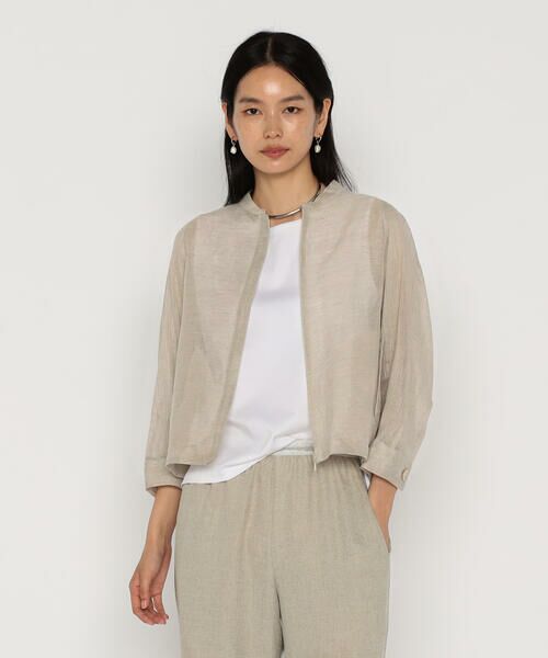 サイズ 〕 綿麻からみ 麻メッシュブルゾン （ブルゾン）｜COMME